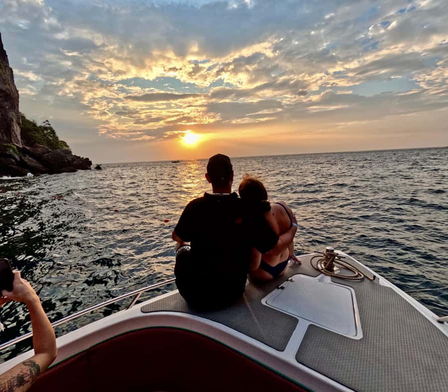 From Phi Phi Island: Maya Bay Sunset & Plankton by Speedboat - Monkey Beach and the changing tide