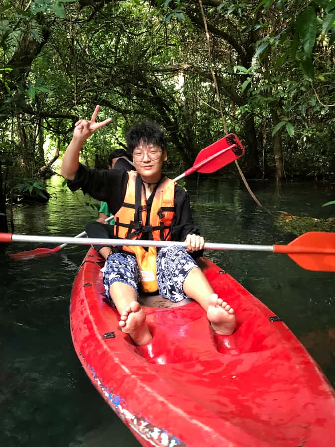 Krabi: Amazon Klong Srakaew Kayaking With Lunch - Swimming and floating with the current