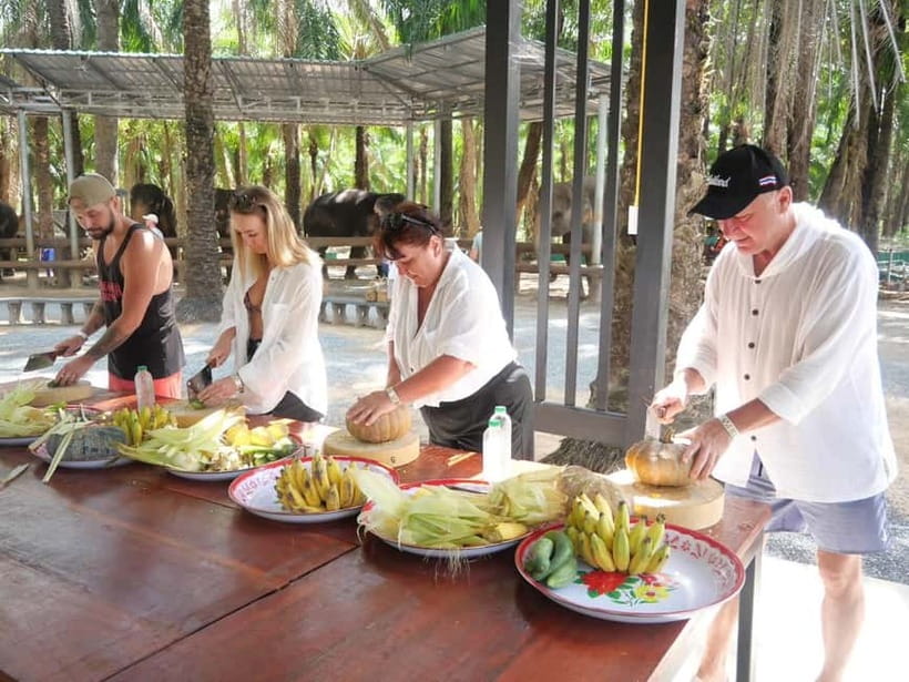 Krabi: Elephant Feeding Program with Food Preparation - A short, hands-on alternative to elephant shows