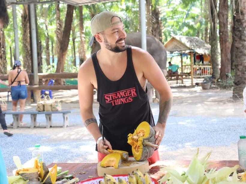Krabi: Elephant Feeding Program with Food Preparation - Meeting retired and rehomed elephants