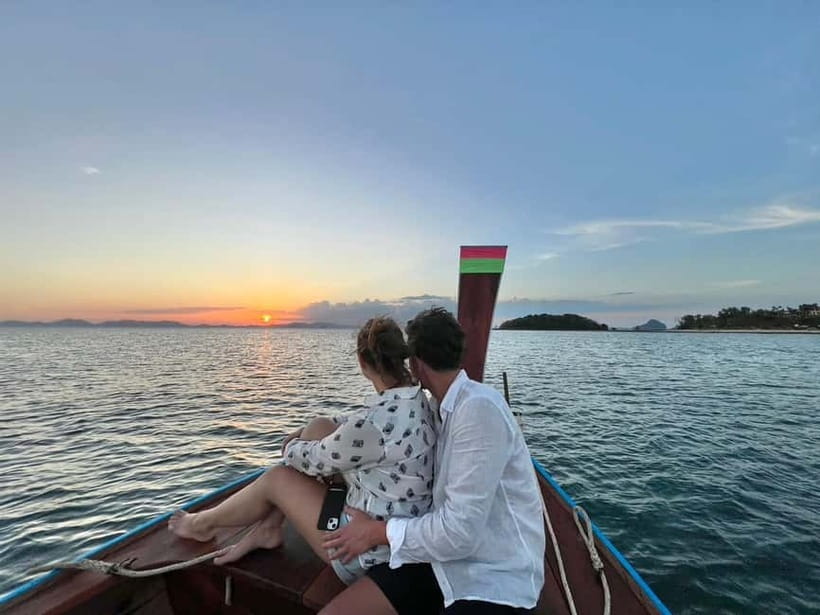 Krabi: Hong Island Sunset and BBQ Dinner Tour - From Krabi hotel pickup to Anda Krabi Seatour pier