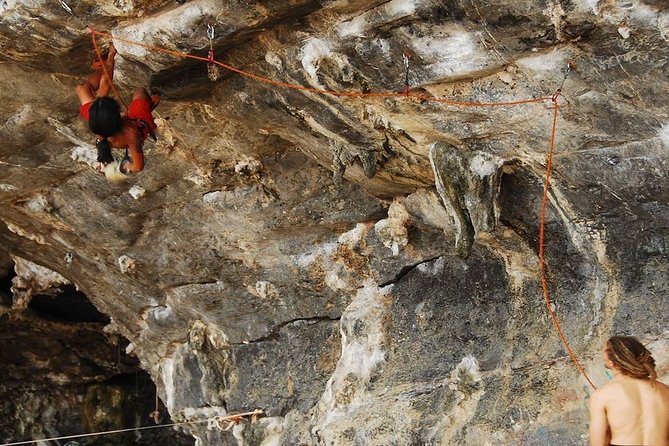 Krabi Rock Climbing Small-Group Experience - Railay Rock Climbing Shop and the equipment setup
