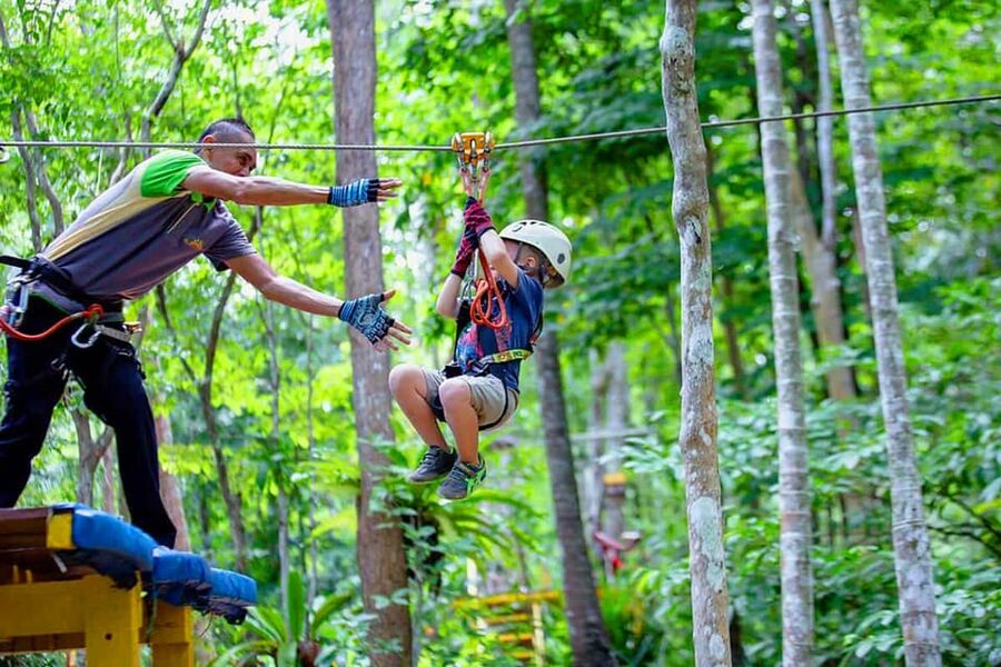 Krabi: Ultimate Zipline Games Challenge - Safety briefing and getting into the harness