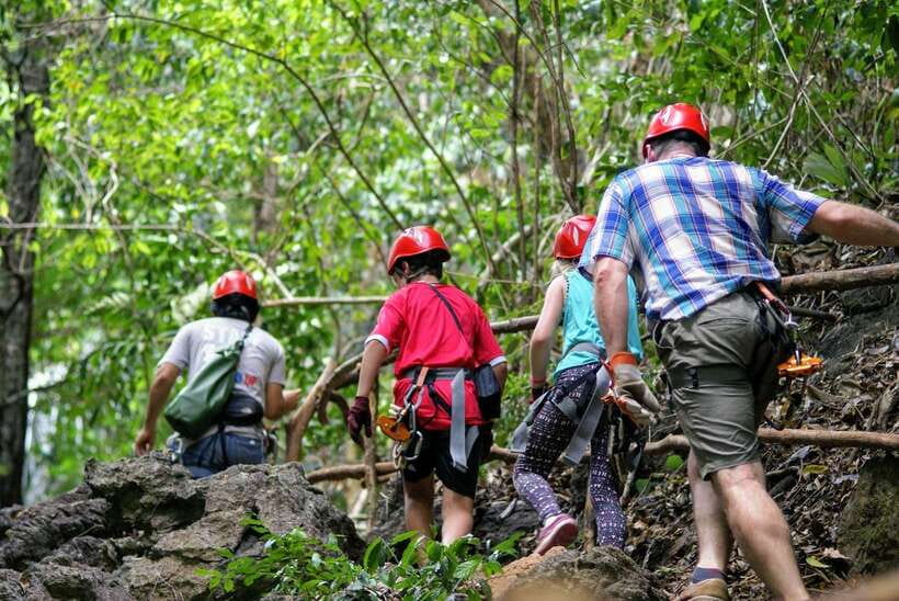Krabi: Ziplining with Abseiling and Rock Climbing Options - Zone B: the tree ladder and 60-meter abseil