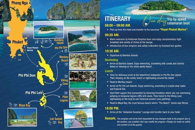 Phi Phi & Bamboo Islands Escape by Luxury Catamaran - Phi Phi Don combines lunch with a short break