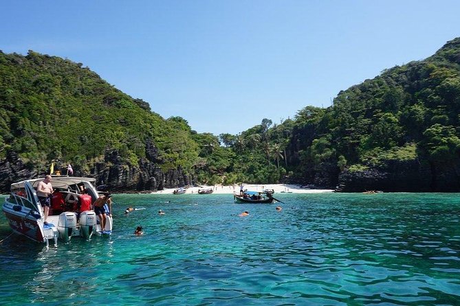 Private Phi Phi & 4 Islands Sunset Cruise by Speedboat - from Krabi - Leaving Ao Nang for the Phi Phi islands